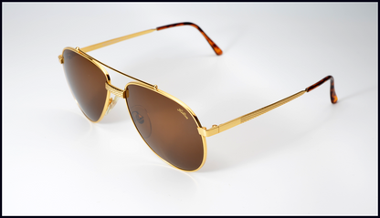 Hilton Club 8 Sunglasses: 24kt Gold 1980's Vintage NOS