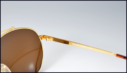 Hilton Club 8 Sunglasses: 24kt Gold 1980's Vintage NOS
