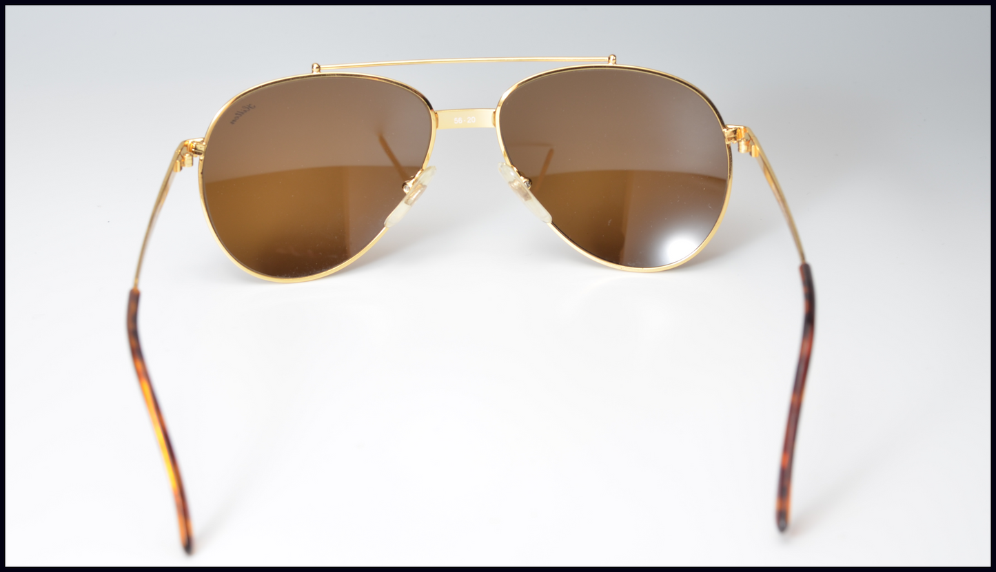 Hilton Club 8 Sunglasses: 24kt Gold 1980's Vintage NOS