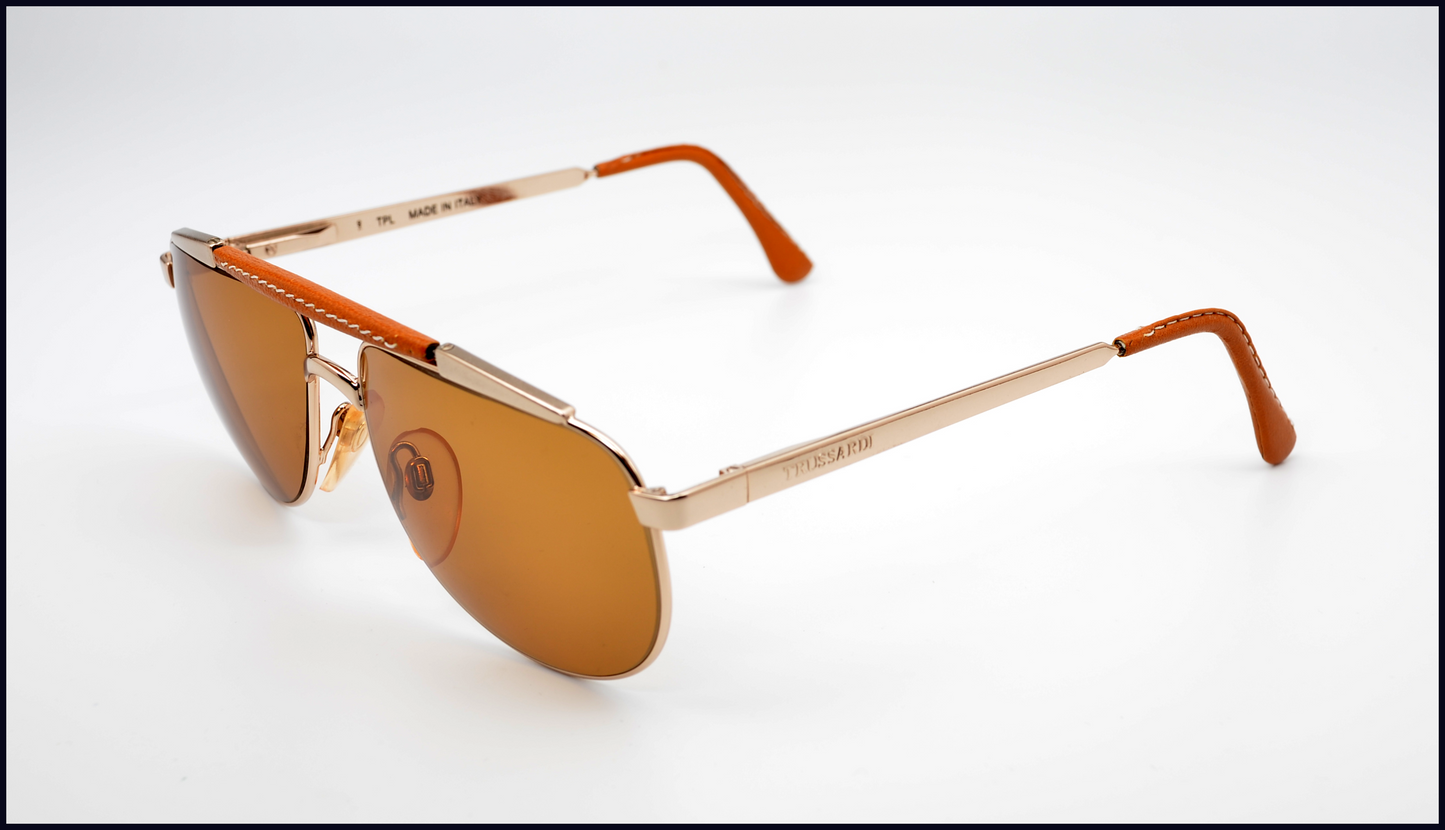 1980's Vintage Aviator Sunglasses by Trussardi of Italy